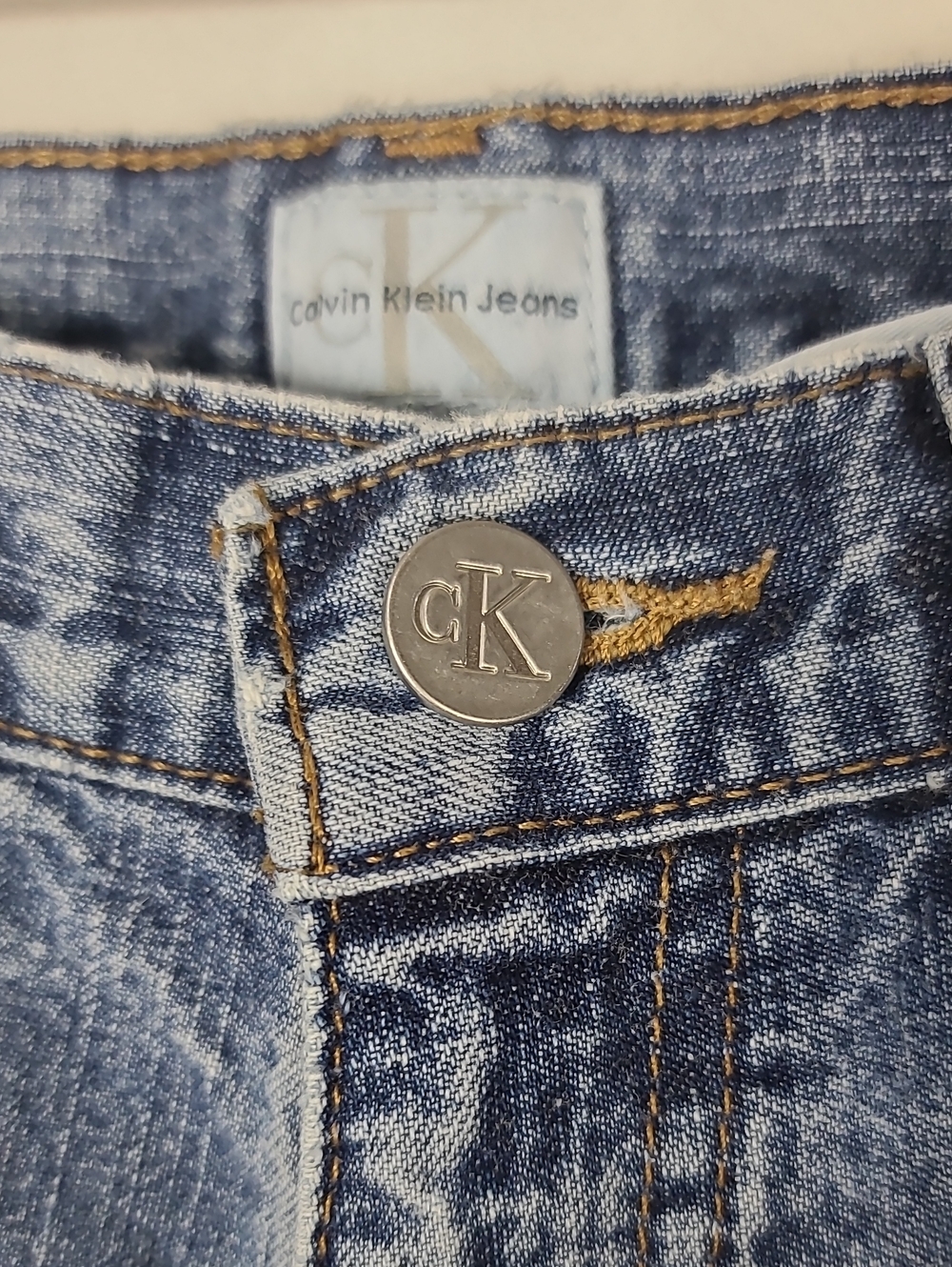 RARE Calvin Klein CK 412 Calvin Boot Doublestone Classic Mid-Rise Blue Jeans 6 - Picture 8 of 14